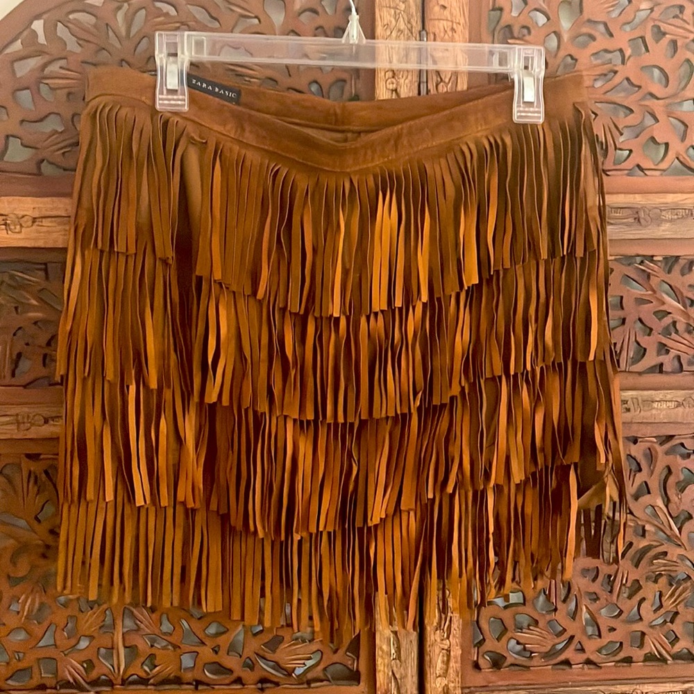 Zara Fringe Mini Skirt